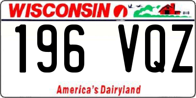 WI license plate 196VQZ