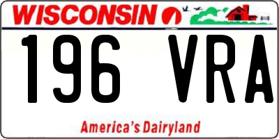 WI license plate 196VRA