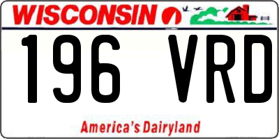 WI license plate 196VRD