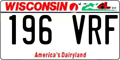WI license plate 196VRF