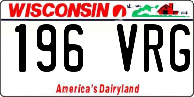 WI license plate 196VRG