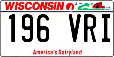 WI license plate 196VRI