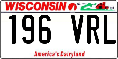 WI license plate 196VRL