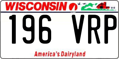 WI license plate 196VRP