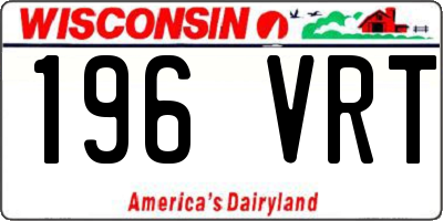 WI license plate 196VRT