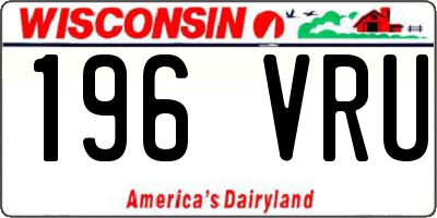 WI license plate 196VRU