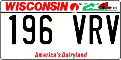 WI license plate 196VRV
