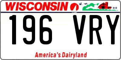 WI license plate 196VRY