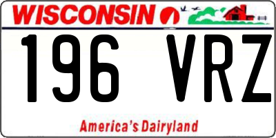 WI license plate 196VRZ
