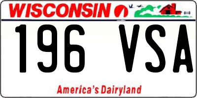 WI license plate 196VSA