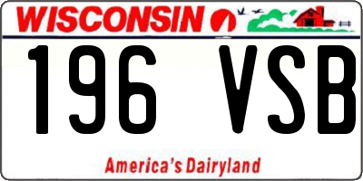 WI license plate 196VSB