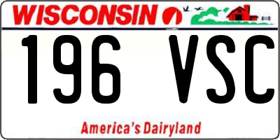 WI license plate 196VSC