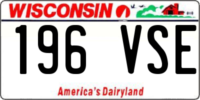 WI license plate 196VSE