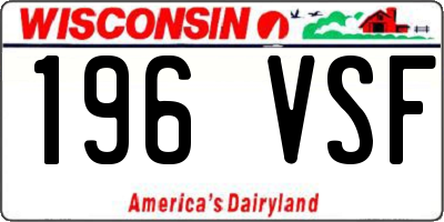 WI license plate 196VSF