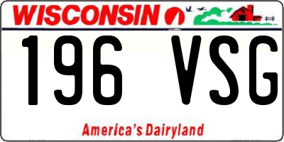 WI license plate 196VSG
