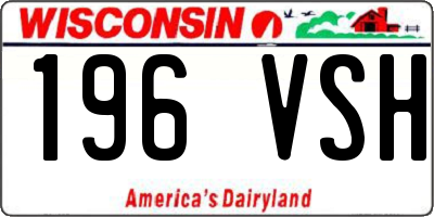 WI license plate 196VSH