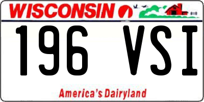 WI license plate 196VSI