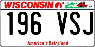 WI license plate 196VSJ