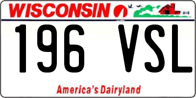 WI license plate 196VSL