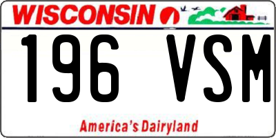 WI license plate 196VSM
