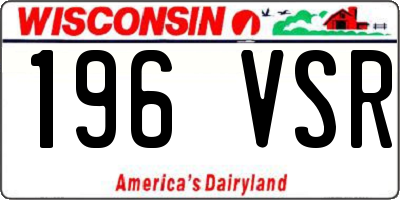 WI license plate 196VSR
