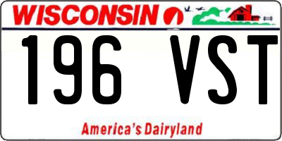 WI license plate 196VST