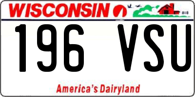 WI license plate 196VSU