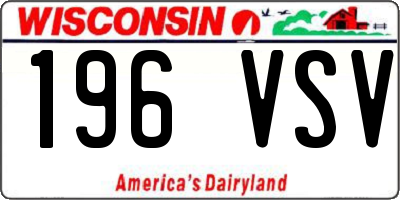 WI license plate 196VSV