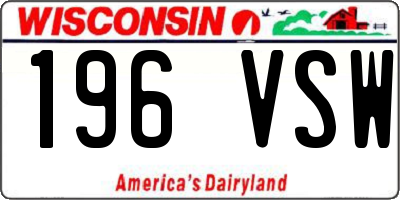 WI license plate 196VSW