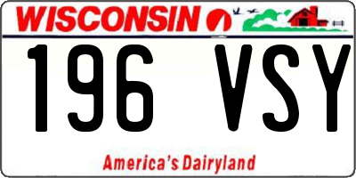 WI license plate 196VSY