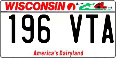 WI license plate 196VTA