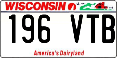 WI license plate 196VTB