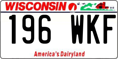 WI license plate 196WKF