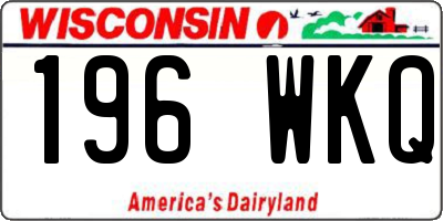 WI license plate 196WKQ
