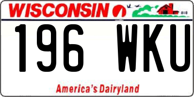 WI license plate 196WKU