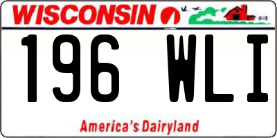 WI license plate 196WLI