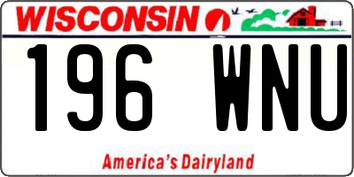 WI license plate 196WNU