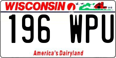 WI license plate 196WPU