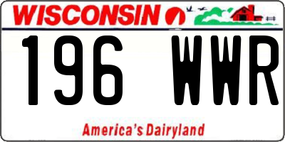 WI license plate 196WWR
