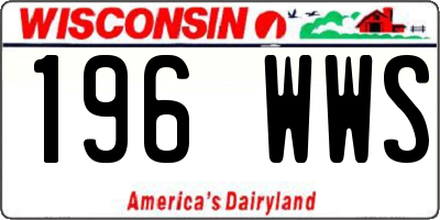 WI license plate 196WWS