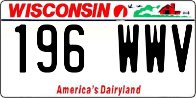 WI license plate 196WWV