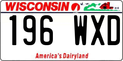 WI license plate 196WXD