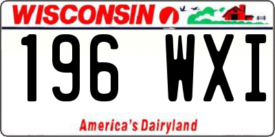 WI license plate 196WXI