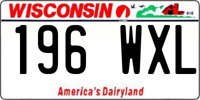 WI license plate 196WXL