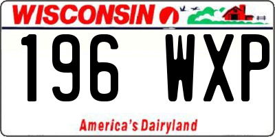 WI license plate 196WXP