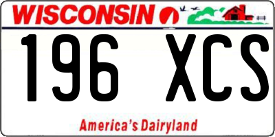 WI license plate 196XCS