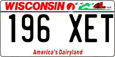 WI license plate 196XET