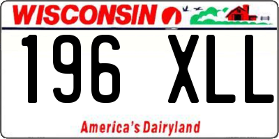 WI license plate 196XLL