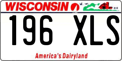 WI license plate 196XLS