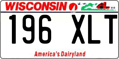 WI license plate 196XLT
